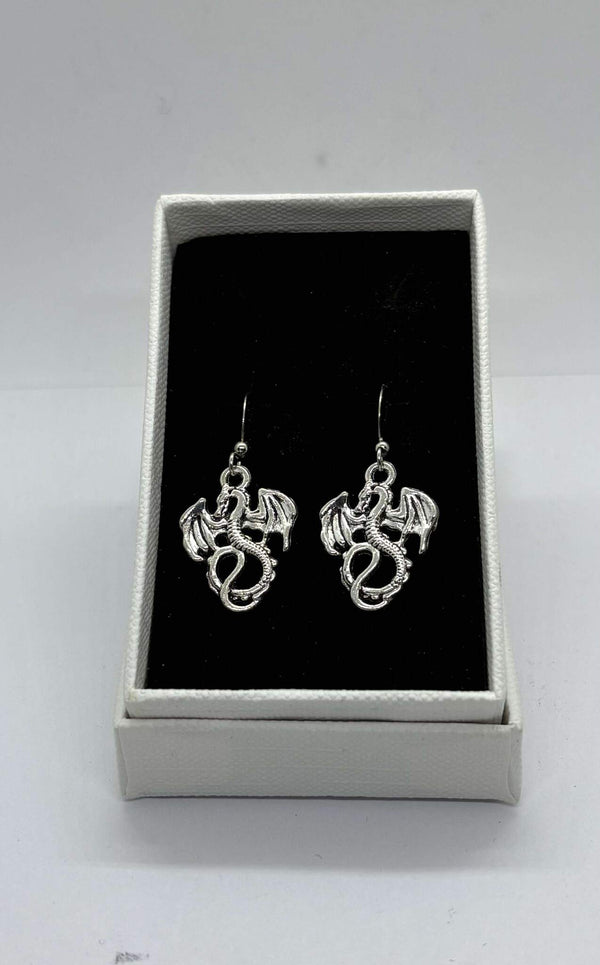 Dragon Shungite Pendant and Earrings