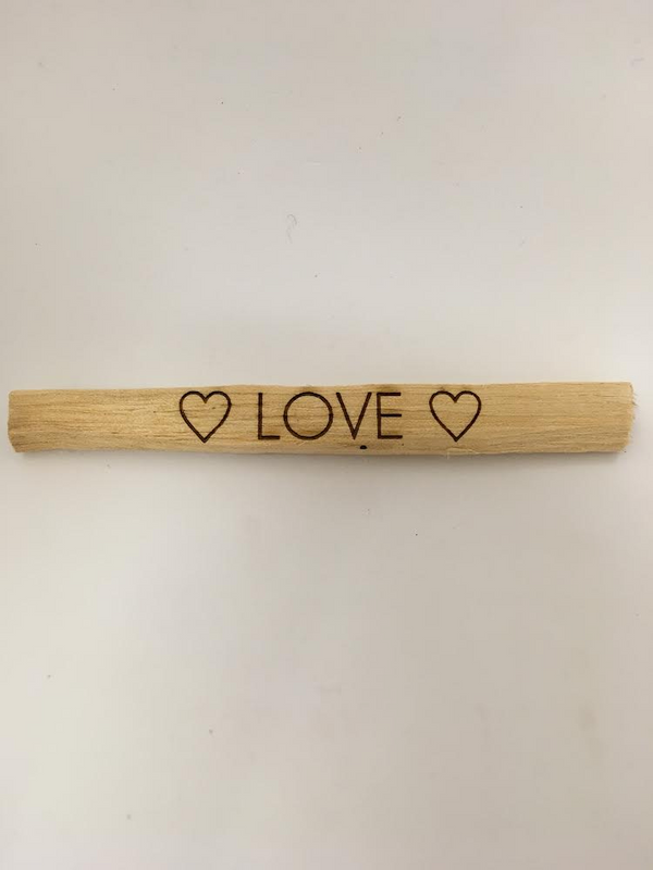 Love Etched Palo Santo Stick